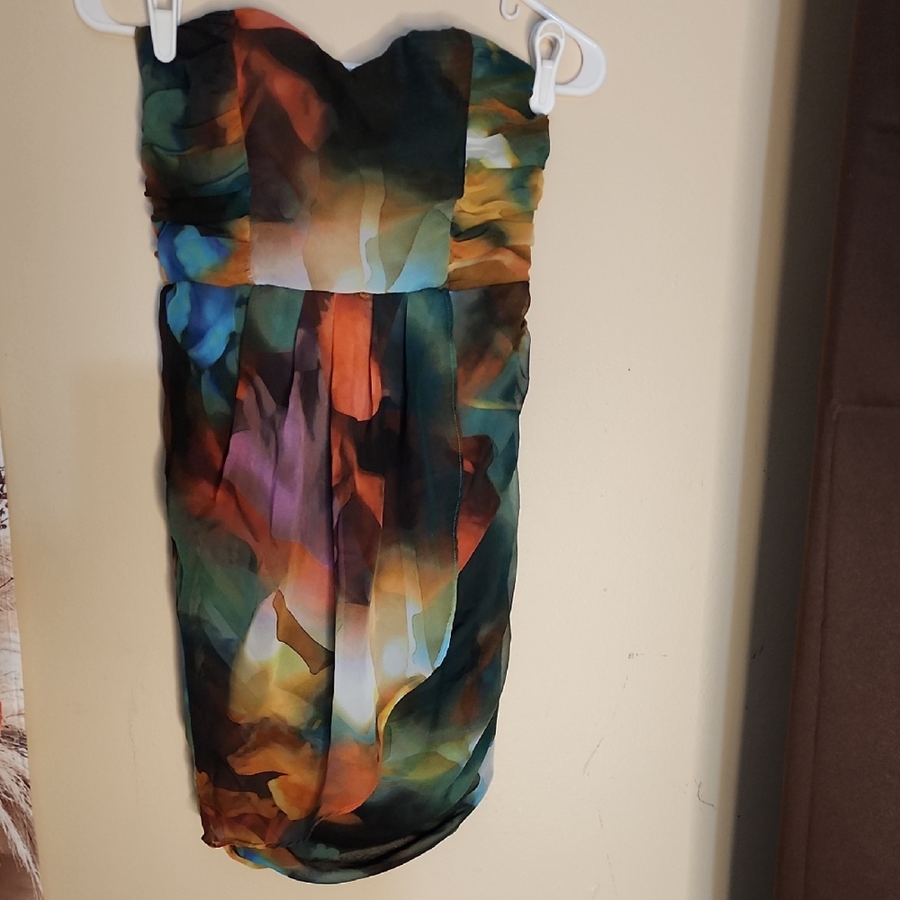 Watercolor Strapless Dress